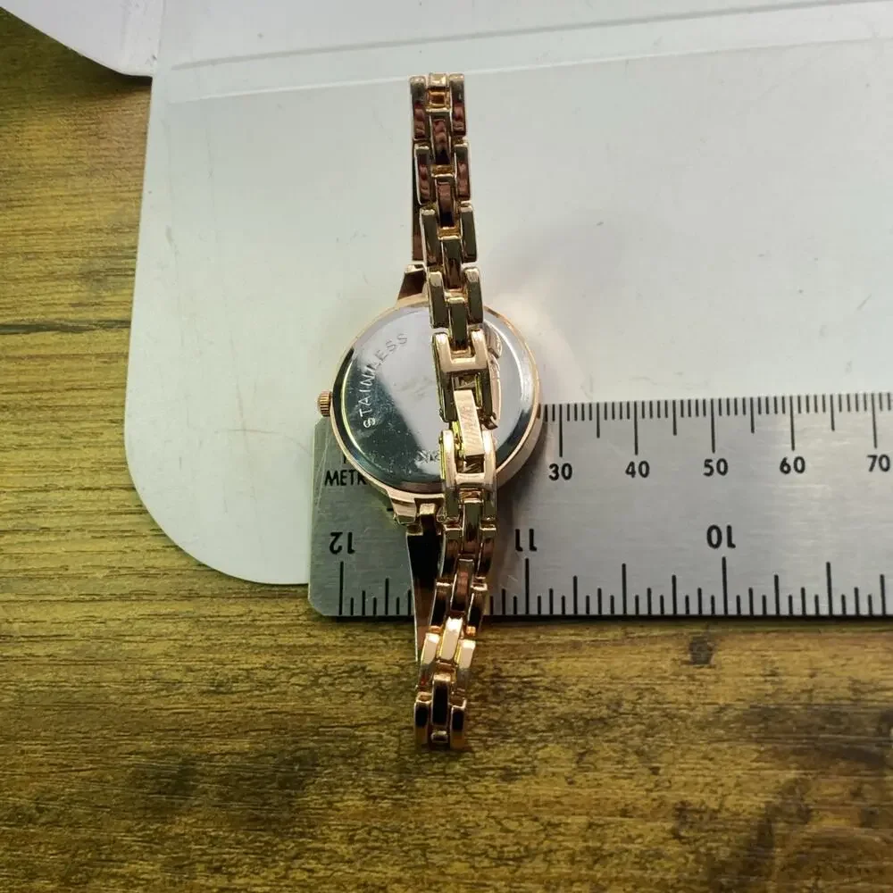 Womens Rose Gold Quartz Watch New Battery